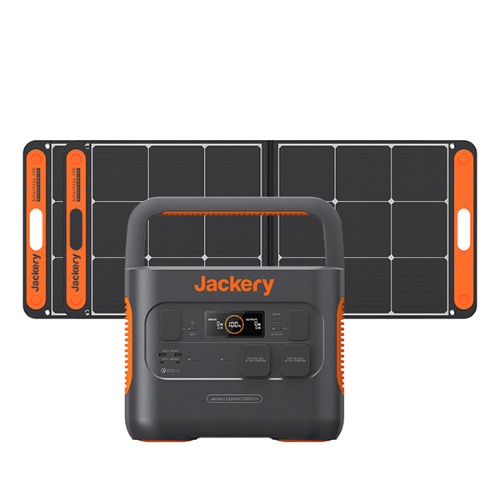 잭커리 파워뱅크 JE-2000 Pro + 100W 태양광패널 2장 세트 대용량 캠핑용